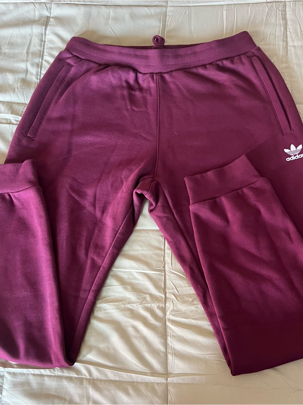 adidas Burgundy Trefoil Men's Jogger Sweatpants